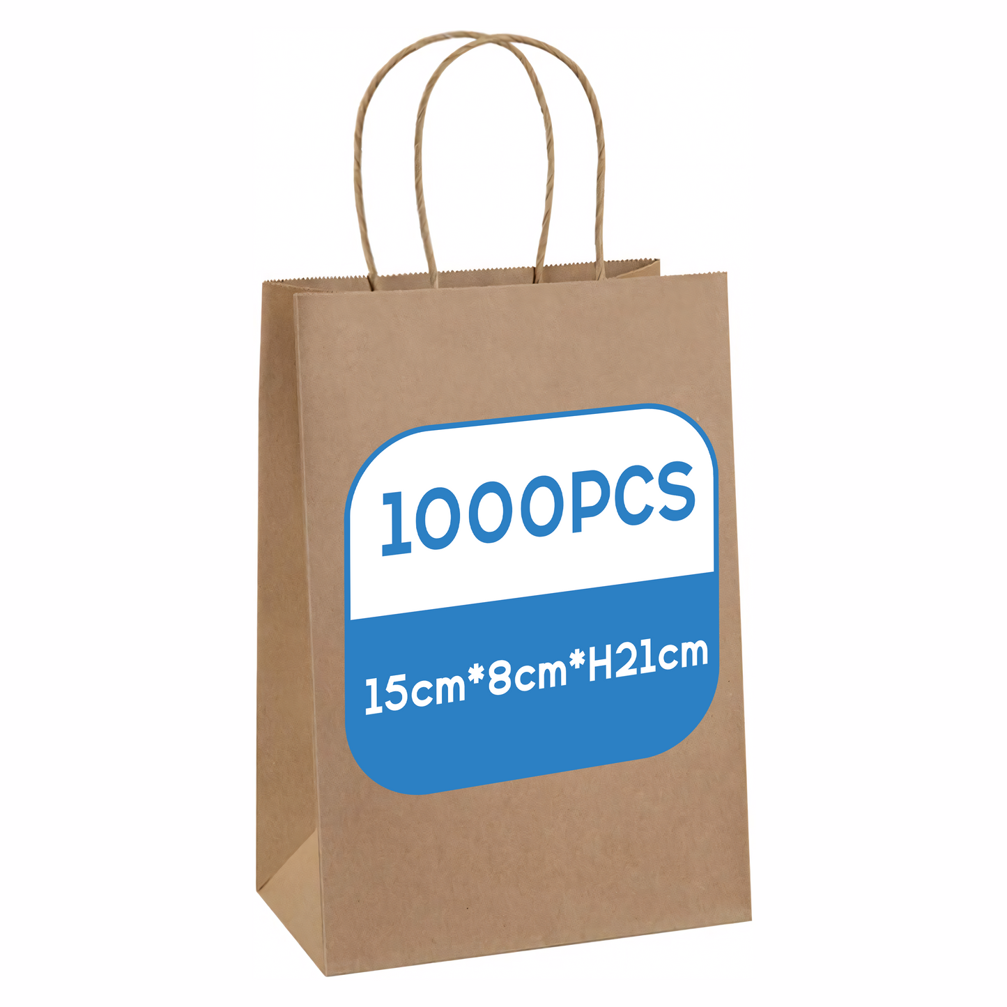 Kraft Paper Bag -  1000pcs - 15x8x21 cm Customizable LOGO printing