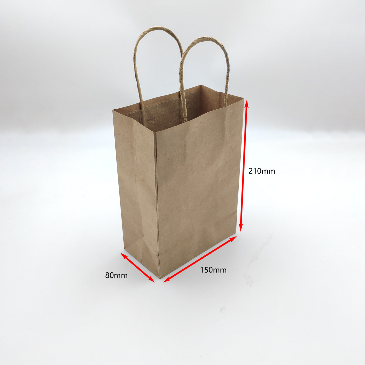 Kraft Paper Bag -  1000pcs - 15x8x21 cm Customizable LOGO printing