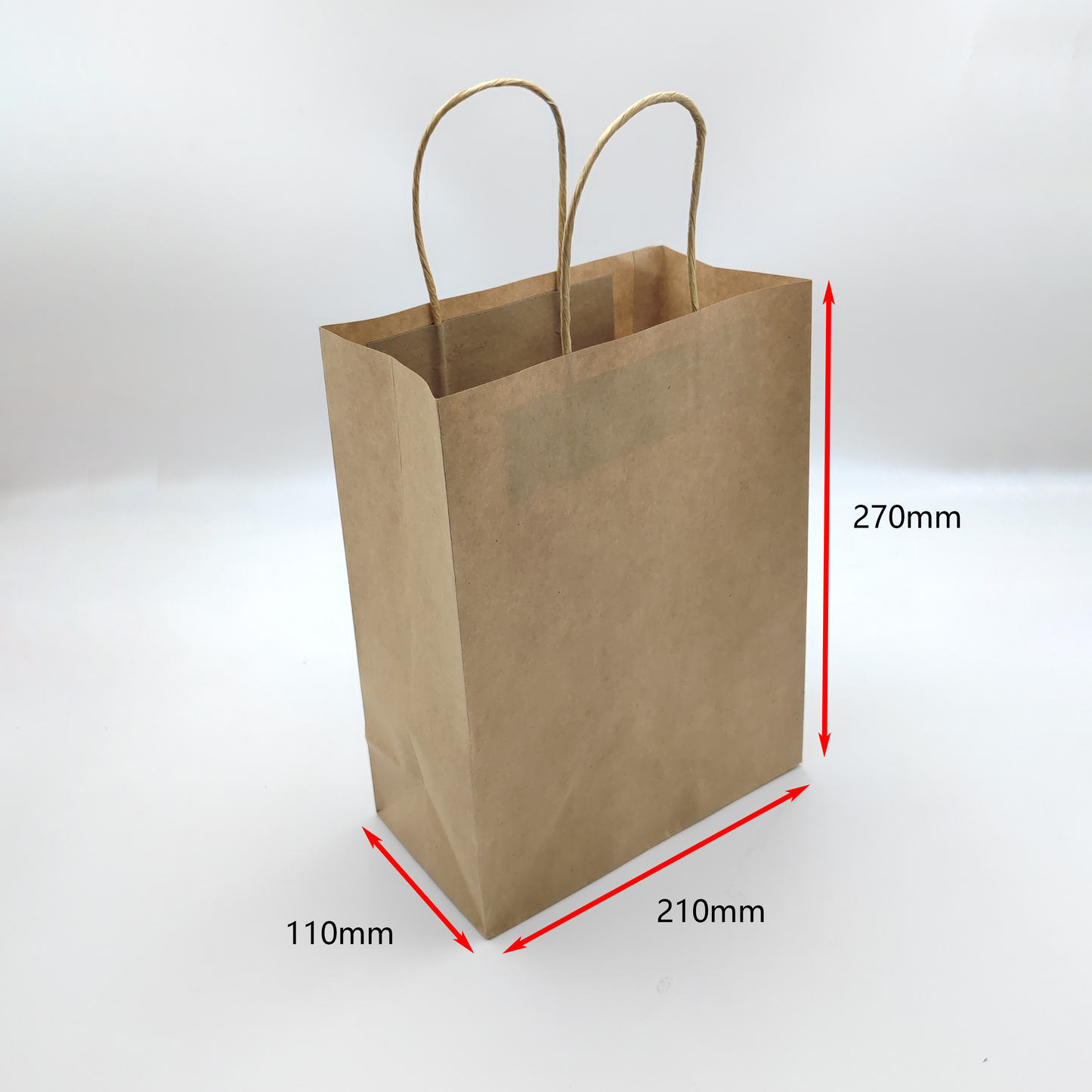 Kraft Paper Bag -  650pcs - 21*11*H27 cm Customizable LOGO printing