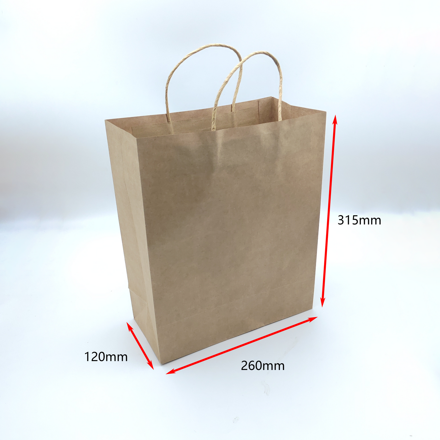 Kraft Paper Bag -  500pcs - 26*12*H31.5 cm Customizable LOGO printing