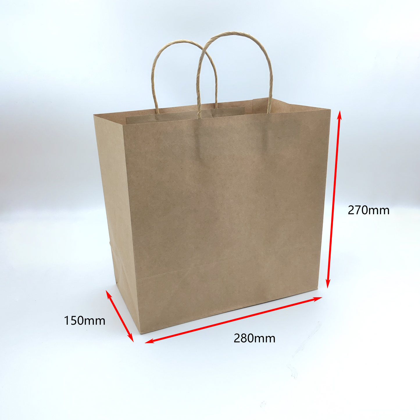 Kraft Paper Bag -  450pcs - 28*15*H27 cm Customizable LOGO printing