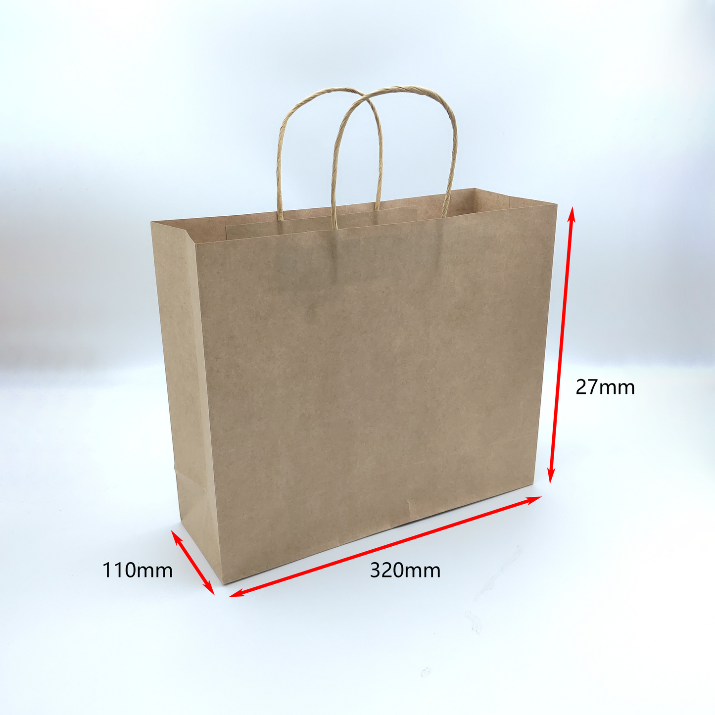 Kraft Paper Bag -  500pcs - 32*11*H27 cm Customizable LOGO printing