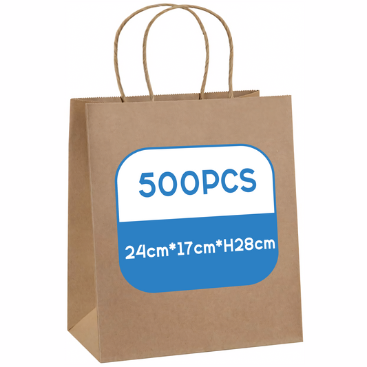 Kraft Paper Bag -  500pcs - 24*17*H28 cm Customizable LOGO printing