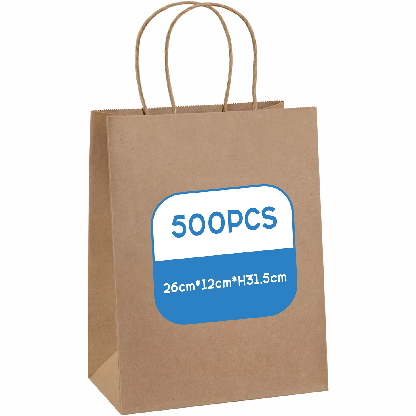 Kraft Paper Bag -  500pcs - 26*12*H31.5 cm Customizable LOGO printing