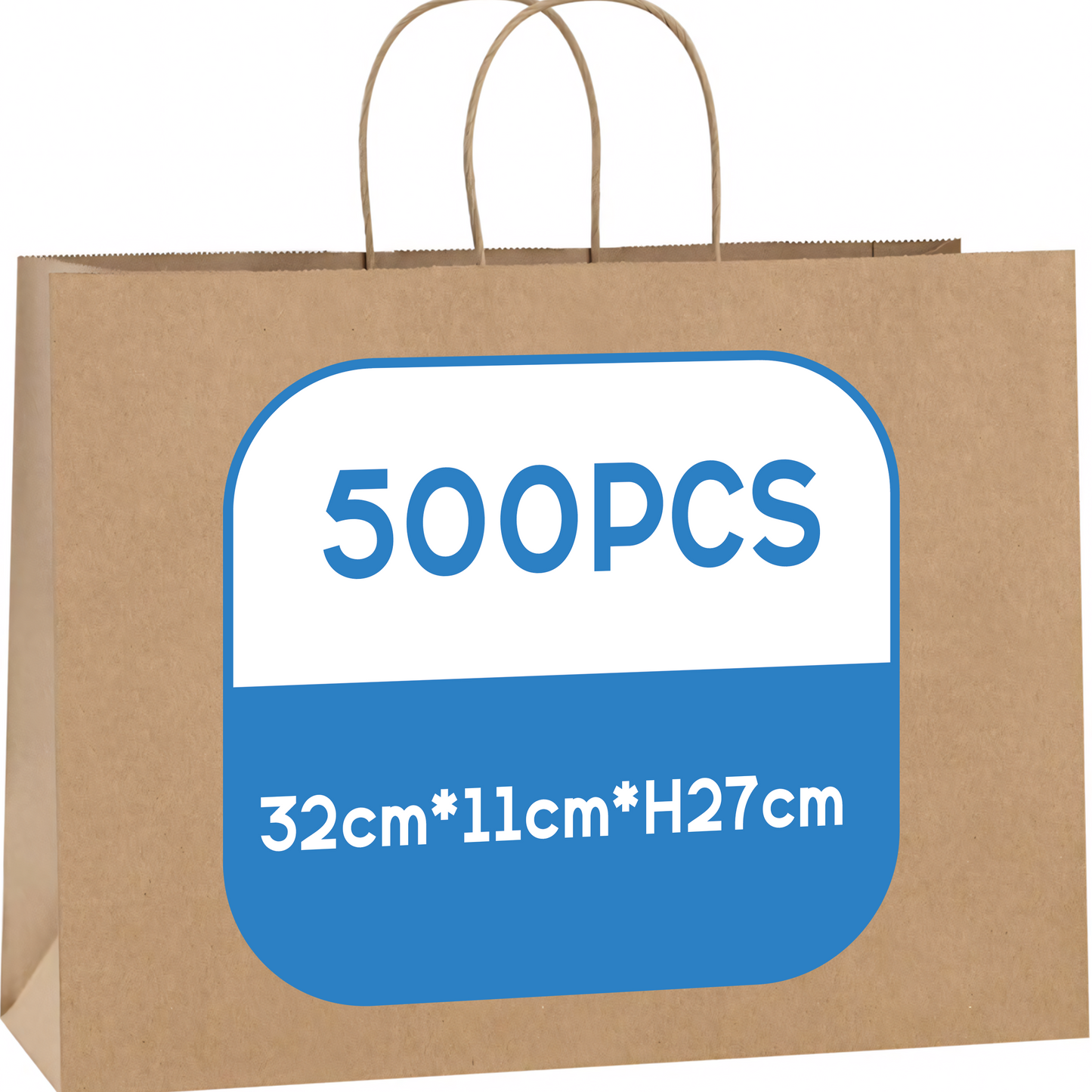 Kraft Paper Bag -  500pcs - 32*11*H27 cm Customizable LOGO printing