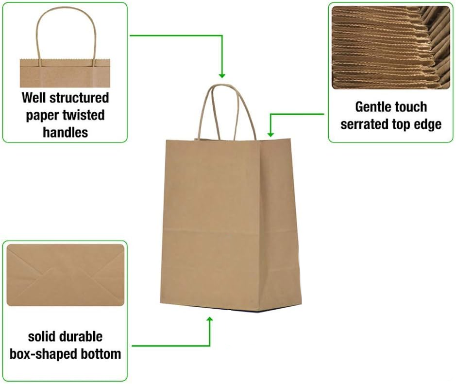 Kraft Paper Bag -  450pcs - 28*15*H27 cm Customizable LOGO printing